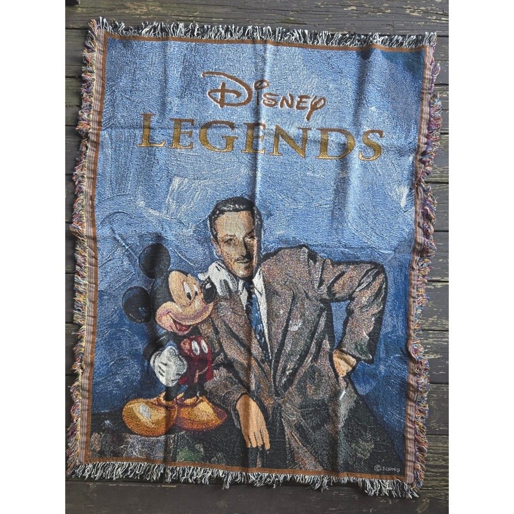 Vintage Disney Legends Woven Tapestry Throw Blanket DVC Member Cruise‎ 2001